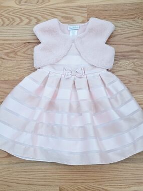 Pink Party Dress with Faux Fur Bolero